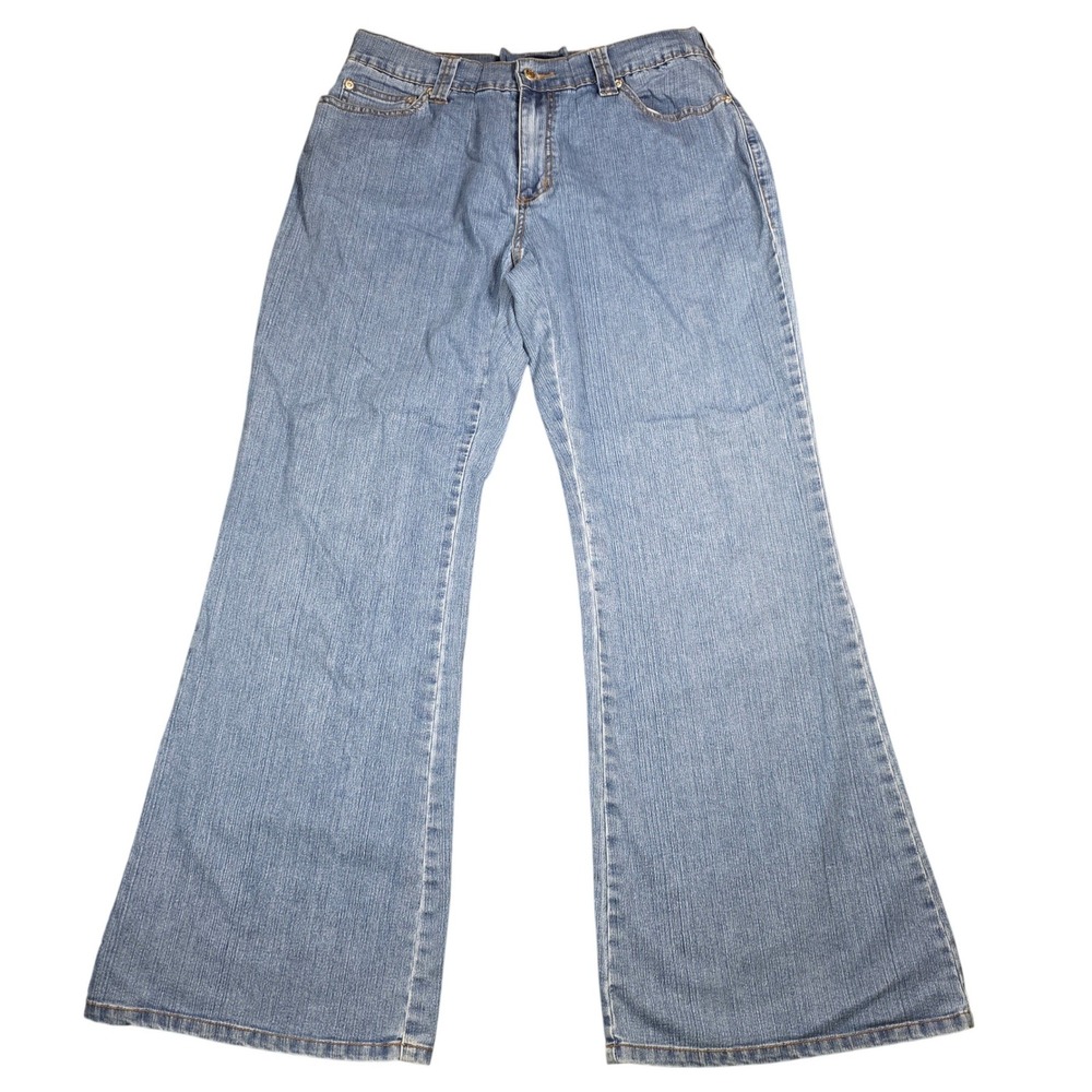 Avenue Blues Women Flare Leg Jeans Medium Wash High Rise Denim Pants Size 14